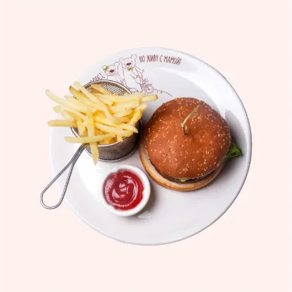 Picture of Beef burger with french fries